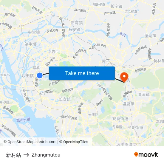 新村站 to Zhangmutou map