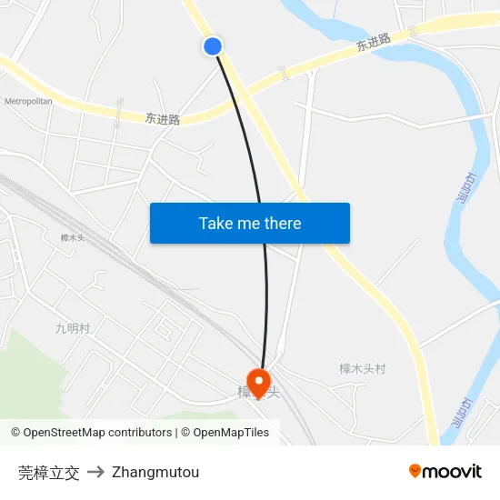 莞樟立交 to Zhangmutou map