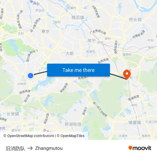 旧消防队 to Zhangmutou map