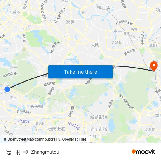 远丰村 to Zhangmutou map