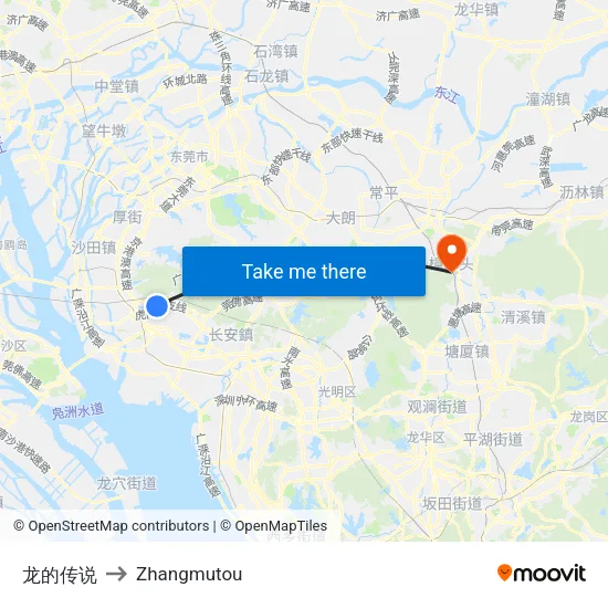 龙的传说 to Zhangmutou map