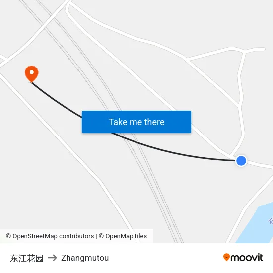 东江花园 to Zhangmutou map
