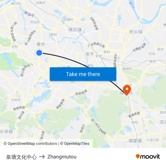 泉塘文化中心 to Zhangmutou map