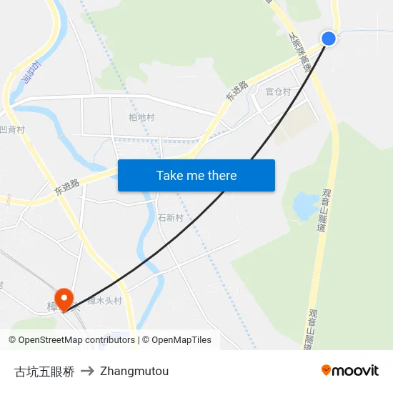 古坑五眼桥 to Zhangmutou map