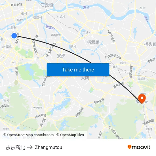 步步高北 to Zhangmutou map