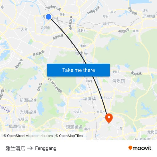 雅兰酒店 to Fenggang map