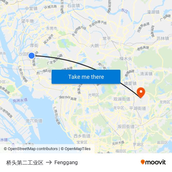 桥头第二工业区 to Fenggang map