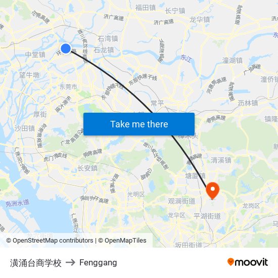 潢涌台商学校 to Fenggang map