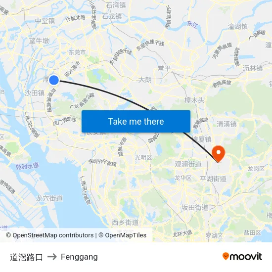 道滘路口 to Fenggang map