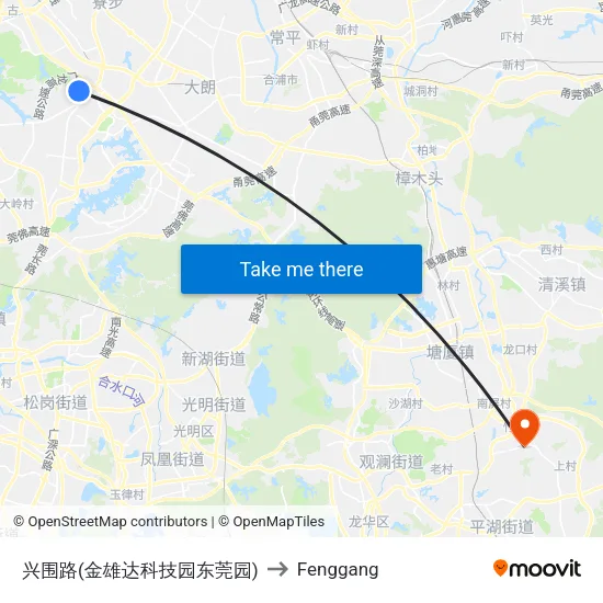 兴围路(金雄达科技园东莞园) to Fenggang map