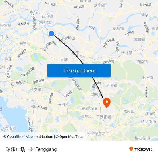 珀乐广场 to Fenggang map