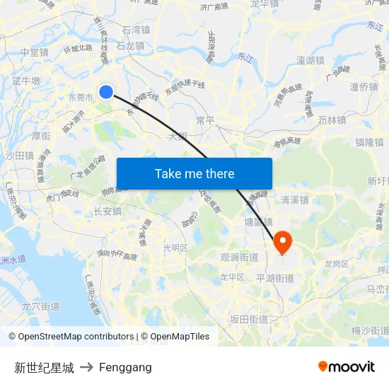 新世纪星城 to Fenggang map