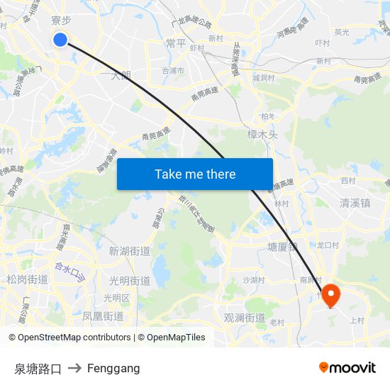 泉塘路口 to Fenggang map