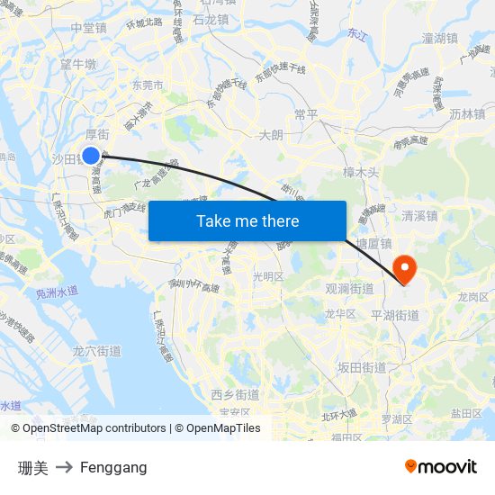 珊美 to Fenggang map