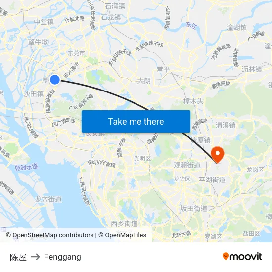 陈屋 to Fenggang map