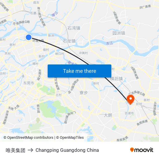 唯美集团 to Changping Guangdong China map