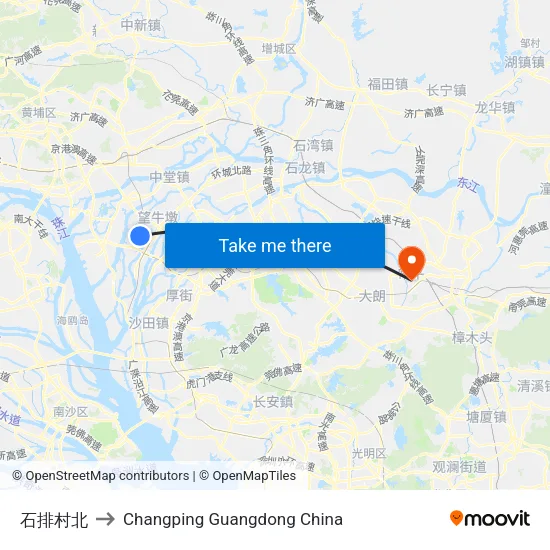 石排村北 to Changping Guangdong China map