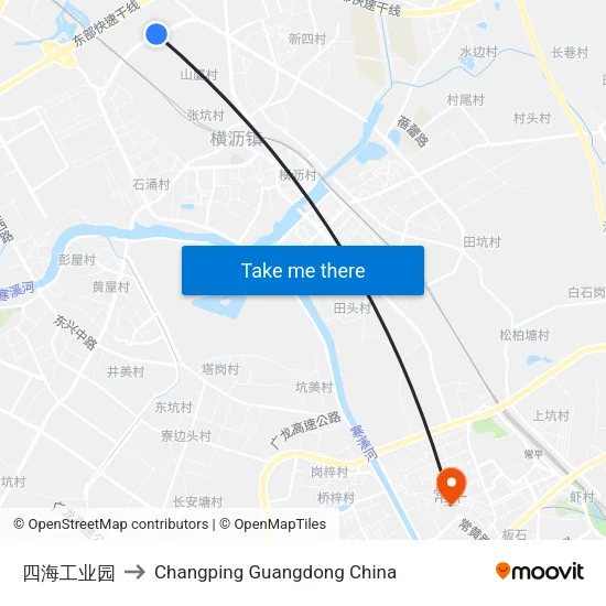 四海工业园 to Changping Guangdong China map