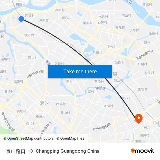 京山路口 to Changping Guangdong China map