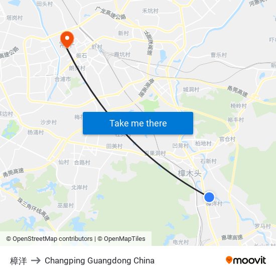 樟洋 to Changping Guangdong China map