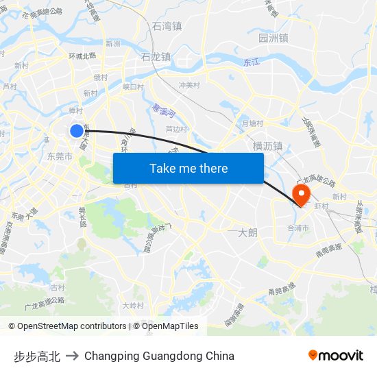 步步高北 to Changping Guangdong China map