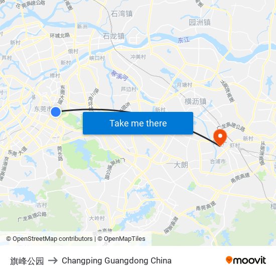 旗峰公园 to Changping Guangdong China map