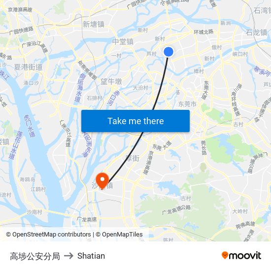 高埗公安分局 to Shatian map