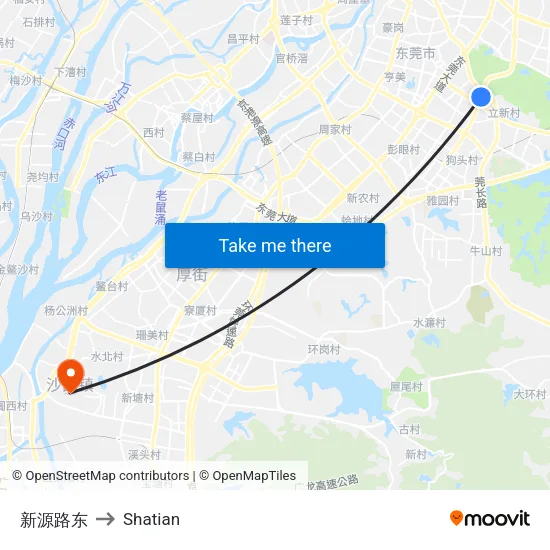 新源路东 to Shatian map