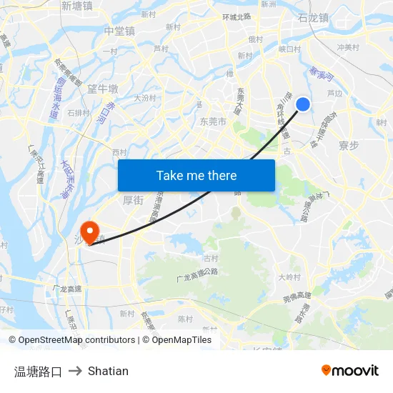 Wentang Intersection to Shatian map