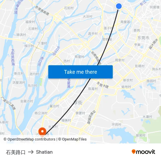 石美路口 to Shatian map