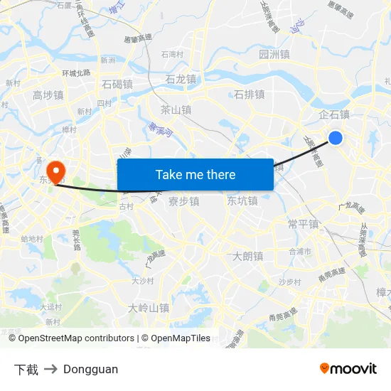 Lower Section to Dongguan map