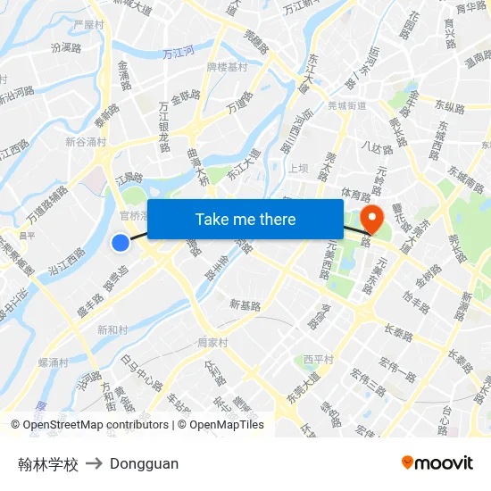 Hanlin School to Dongguan map