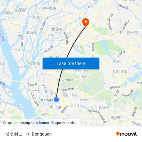 Bomei Village Entrance to Dongguan map
