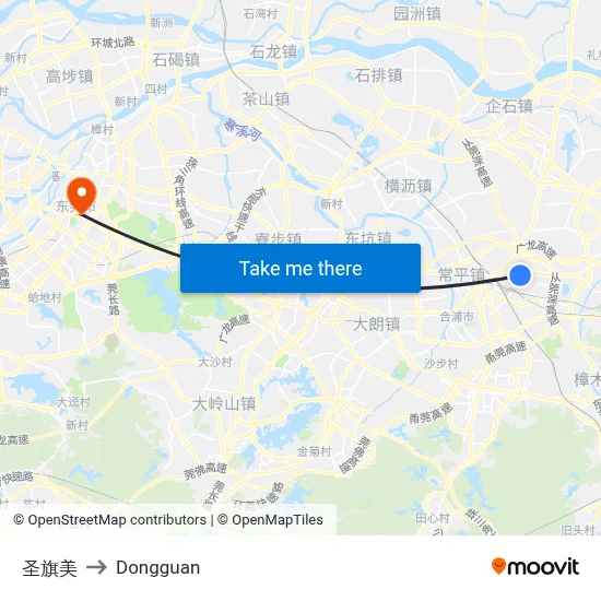 Shengqi Mei to Dongguan map