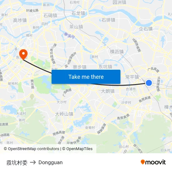 Xiakeng Village Committee to Dongguan map