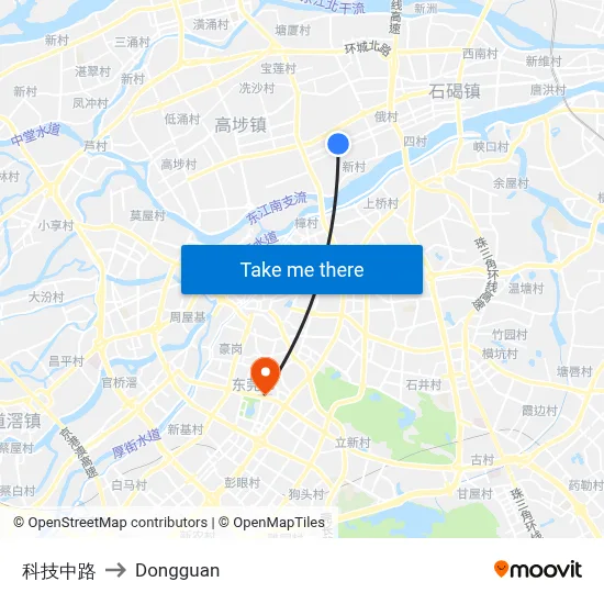 Science and Technology Middle Road to Dongguan map