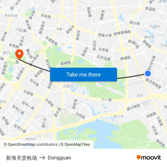 New Customs Inspection Yard to Dongguan map
