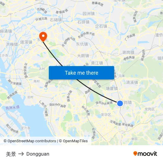 Beautiful Scenery to Dongguan map