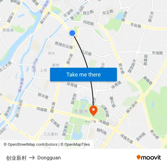Entrepreneurship New Village to Dongguan map