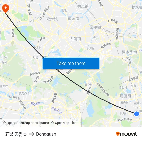 Shigu Committee to Dongguan map