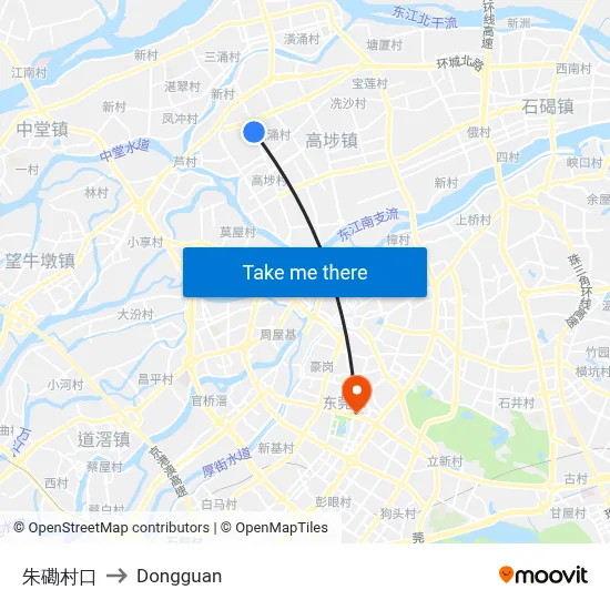 Zhugang Village Entrance to Dongguan map