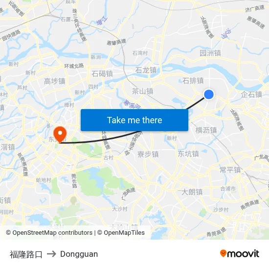Fulong Intersection to Dongguan map
