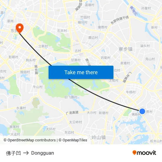 Fozi Ao to Dongguan map
