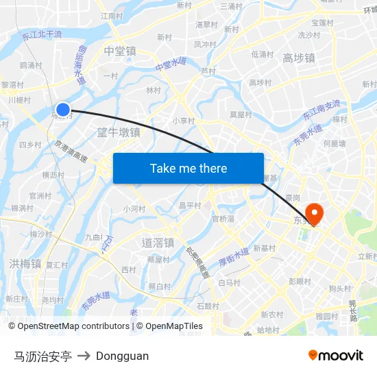 Mali Security Post to Dongguan map