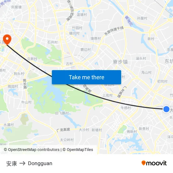 On Hong to Dongguan map