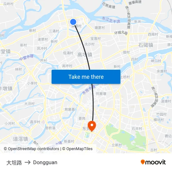 Datan Road to Dongguan map