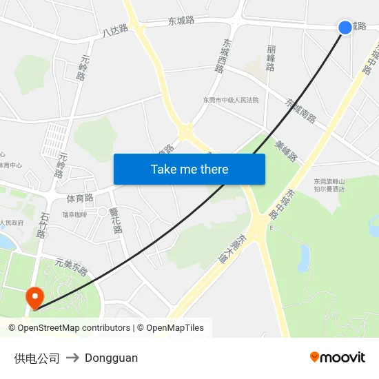Power Supply Company to Dongguan map