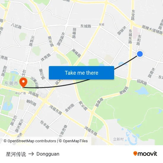 Star River Legend to Dongguan map