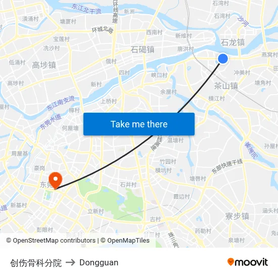 Trauma Orthopedics Branch to Dongguan map
