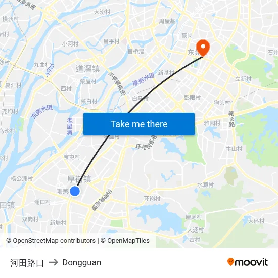 Hetian Intersection to Dongguan map